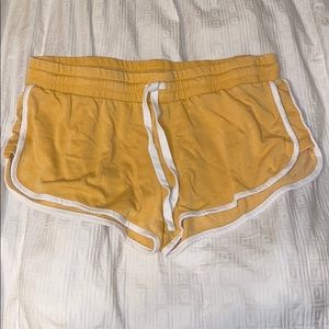 mustard yellow lounge shorts